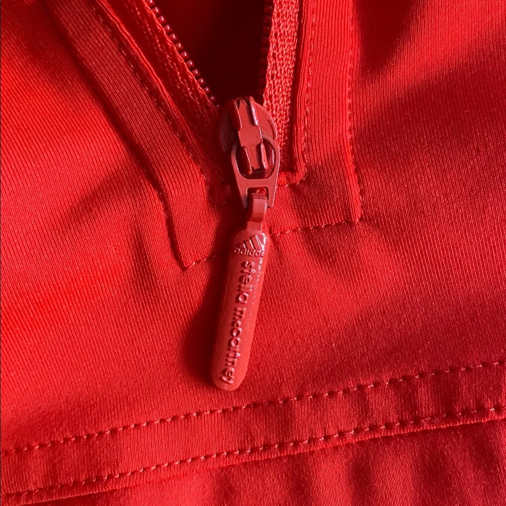 Adidas by Stella McCartney Red Activewear Top Logo Size M Orange Red Workout